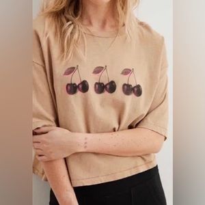 Aerie Cherry Crop Tee | XS